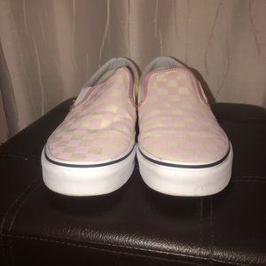 Vans pink checkered slip ons! Accepting offers!